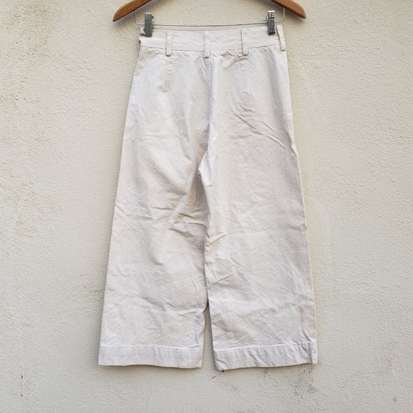 Jesse Kamm Wide Leg Crop Sailor Pants Salt White - Picture 6 of 12